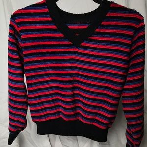 Stripped V-Neck Sweater